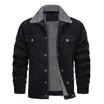 Youthup Herren Cord Dicke Fleece Gefütterte Jacke S Grau