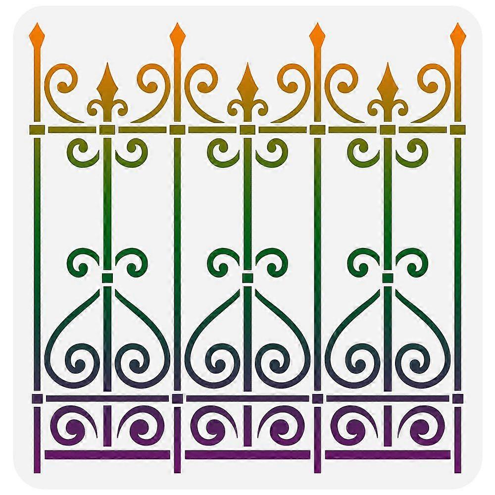 PET Hollow Out Drawing Painting Stencils for DIY Scrapbook Photo Album Fence Pattern 30x30cm