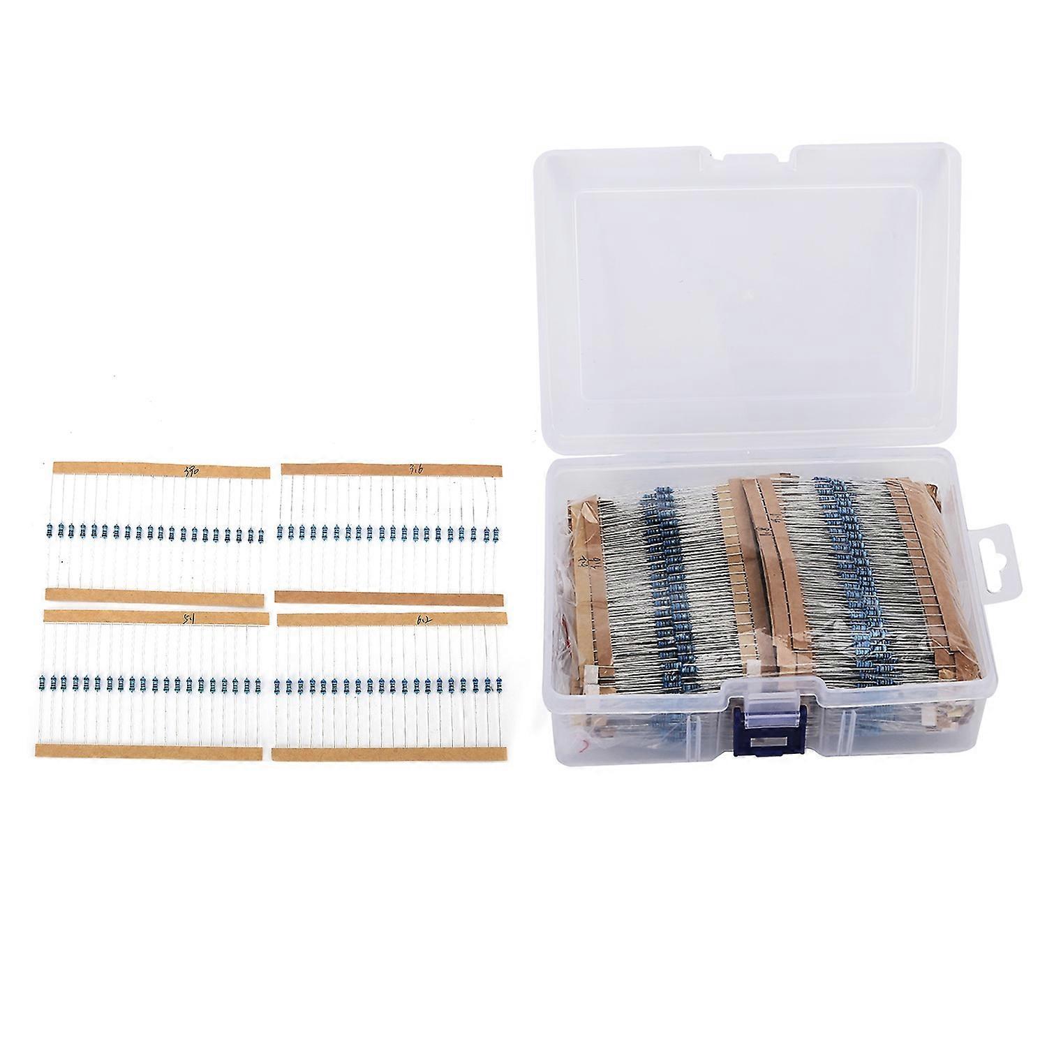 2600Pcs Resistance Set 130 Values 1/4W 1% Metal Film Durable Materials Small Resistance Eletrical Su
