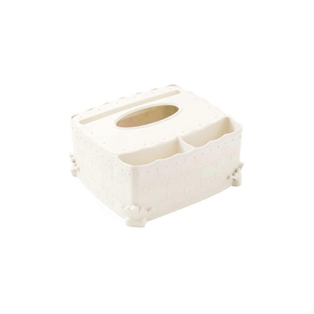 Multi functional Large Capacity Tissue Storage Box Pumping Paper Napkin (White)