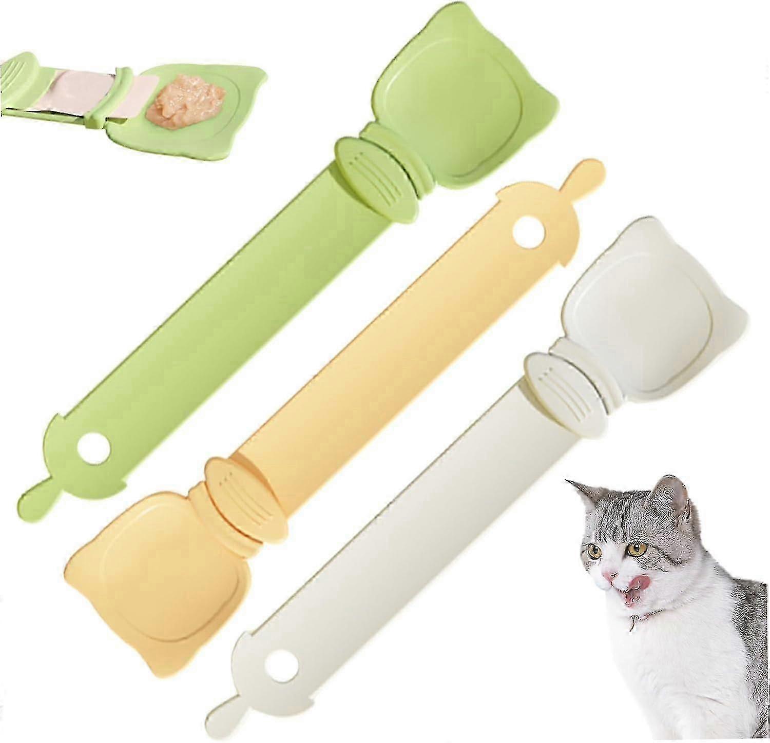 Łyżka do smakołyków dla kotów Łyżka do karmy dla kotów, łyżka dozująca mokre smakołyki dla kotów do wyciskania puree i biskwitu Łyżka do karmienia karmy dla kotów