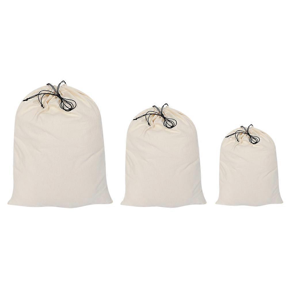 3Pcs Home Storage Resuable Flannel/Suede Drawstring Pouch Package Clothes Storage Bag(Flannel)