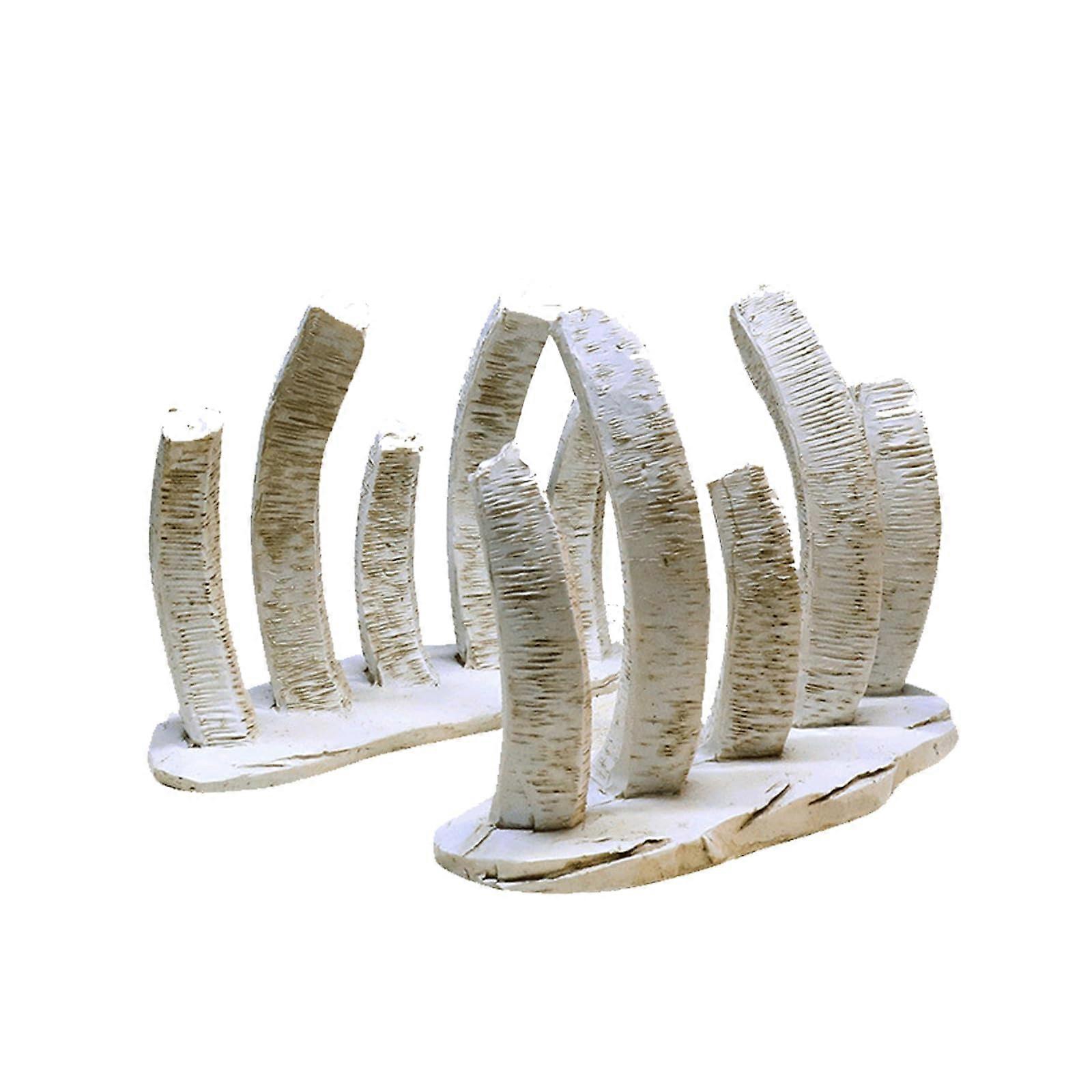 2 PCS Dinosaur Bones Aquarium Decorations for Fish Tank - Realistic Resin Fossil Design, 5 Inches Long, Easy to Clean