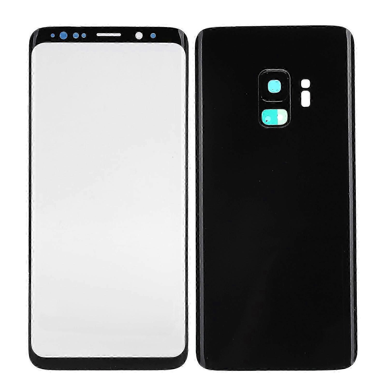 Phone Rear Back Glass Cover Front Screen Glass Lens Replacement Set For Samsung S9 G960black