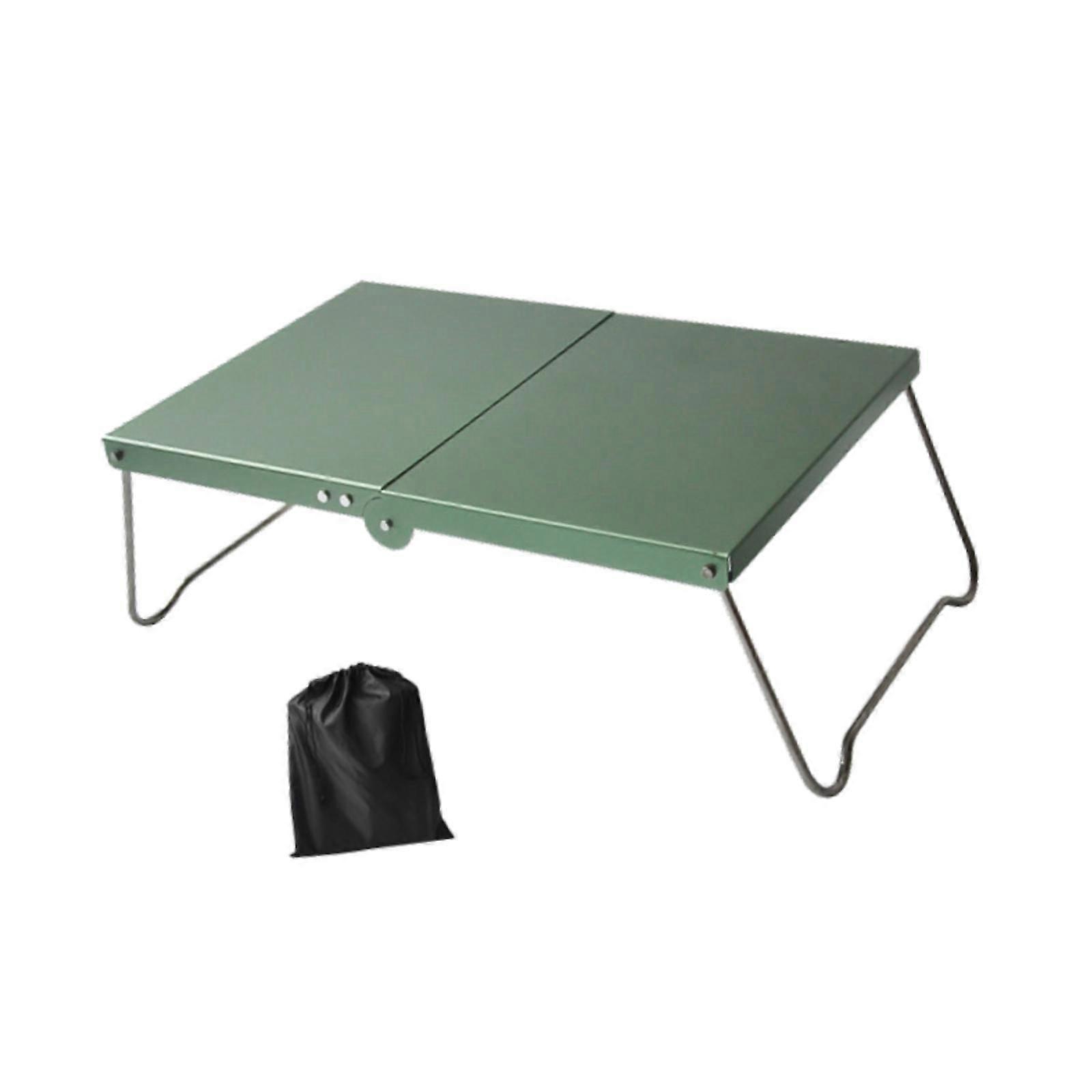 Mini Camping Table Folding Foldable with Carrying Bag for Tour Yard Barbecue Green