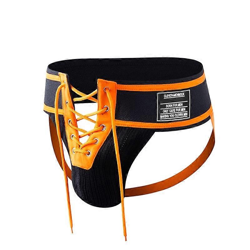 Thong Men Jockstrap Underwear Lacing Pouch Lingerie Open Front G String Lace Up Underpants Erotic