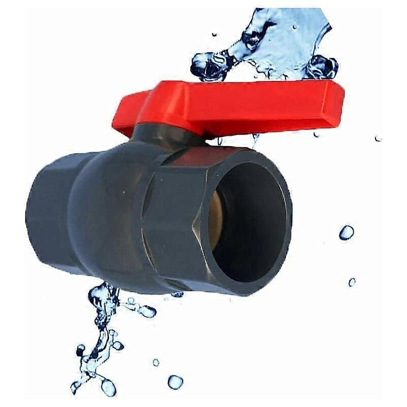 PVC Ball Valve - U-Shaped Water Supply Valve - Female Compact - Two-Way Ball Valve for Flow Control and Shutoff (DN32 Φ40mm)