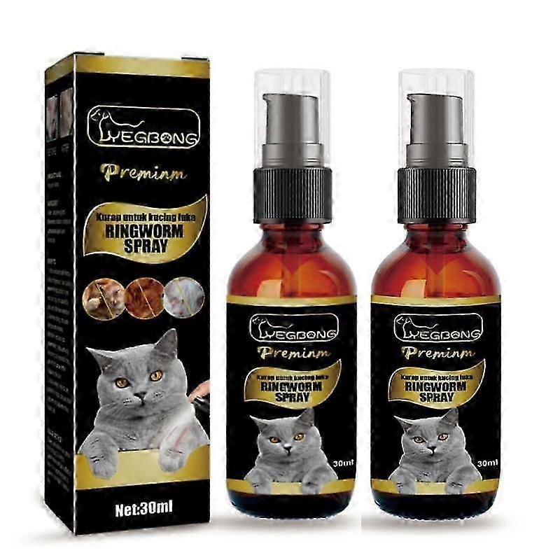 2x Cat Tinea spray Pet Cat Mite Removing Cat Moss Skin Care Topical Antipruritic Spray