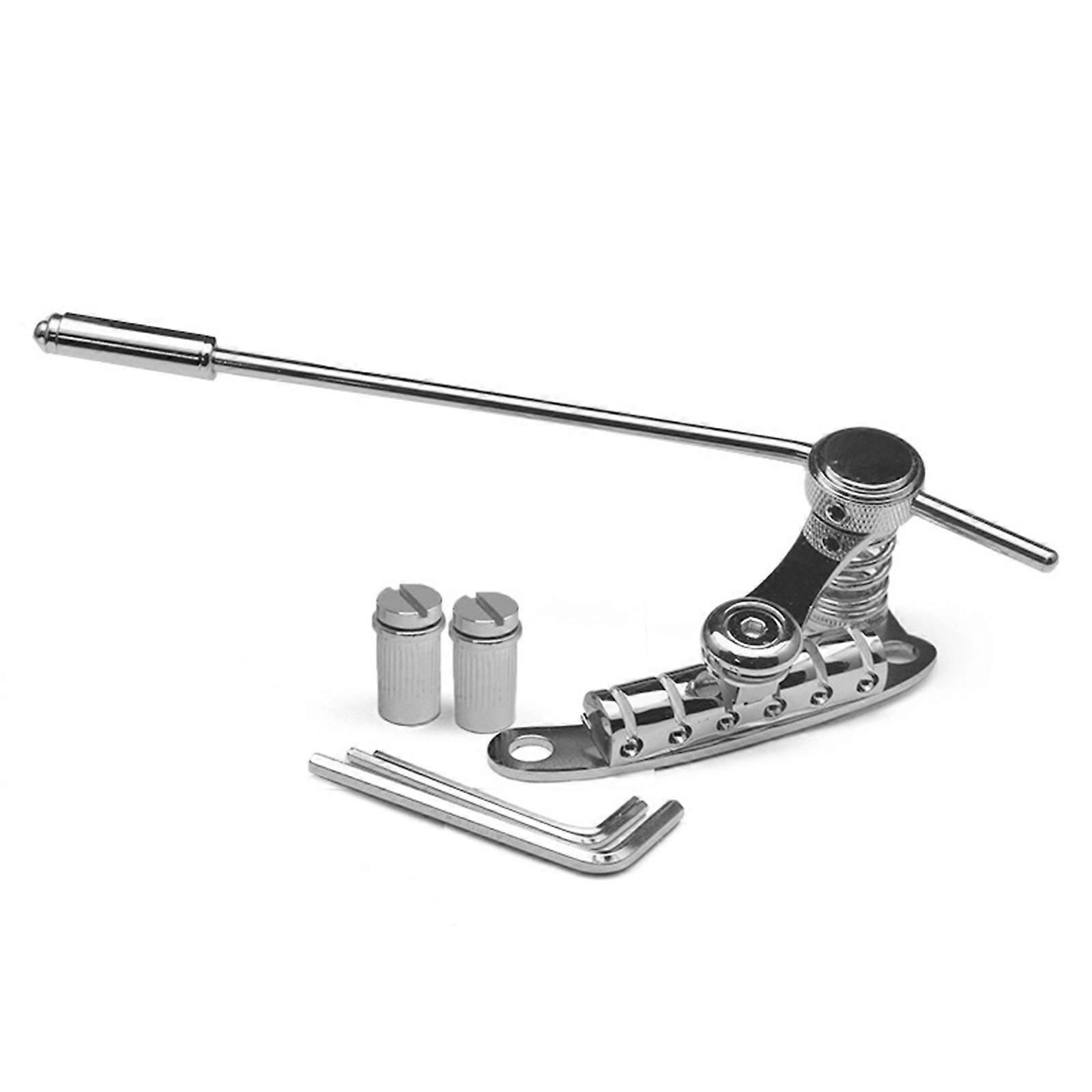 スタンダードスタイルエレキギターブリッジストップバーテールピーストレモロエレキギターブリッジアクセサリー交換用シルバー