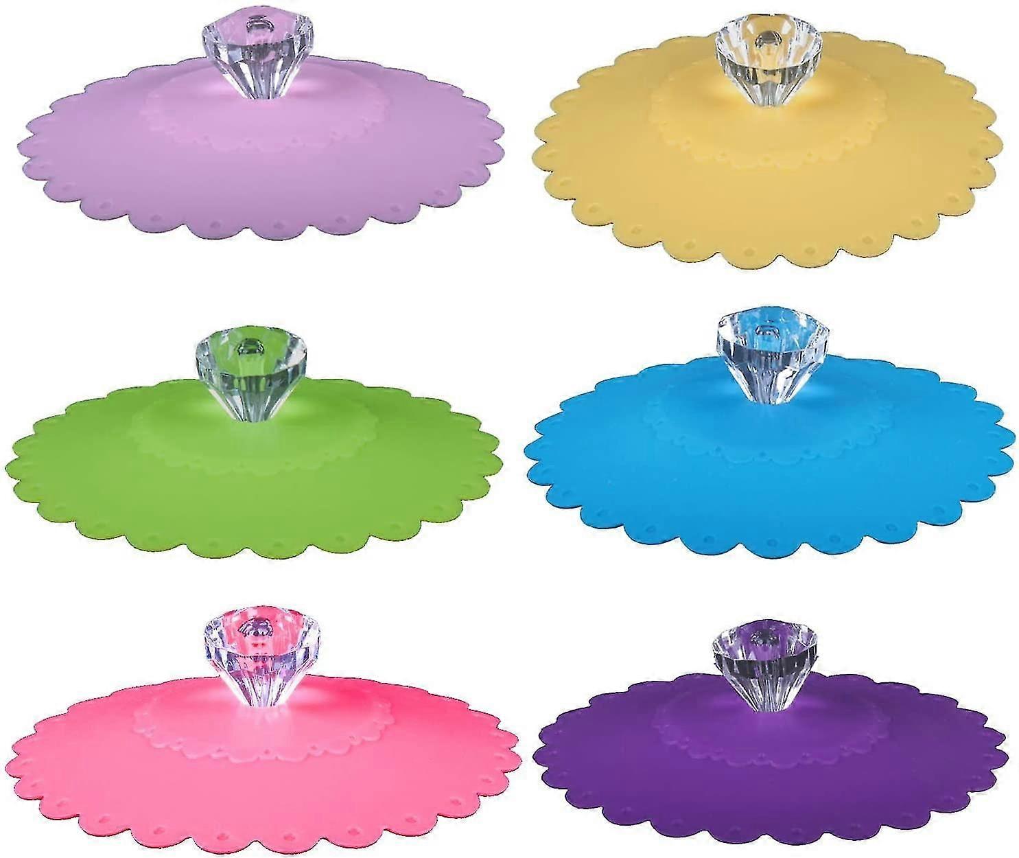 Creative Silicone Cup Lids, Diamond Pattern Mug & Glass Covers