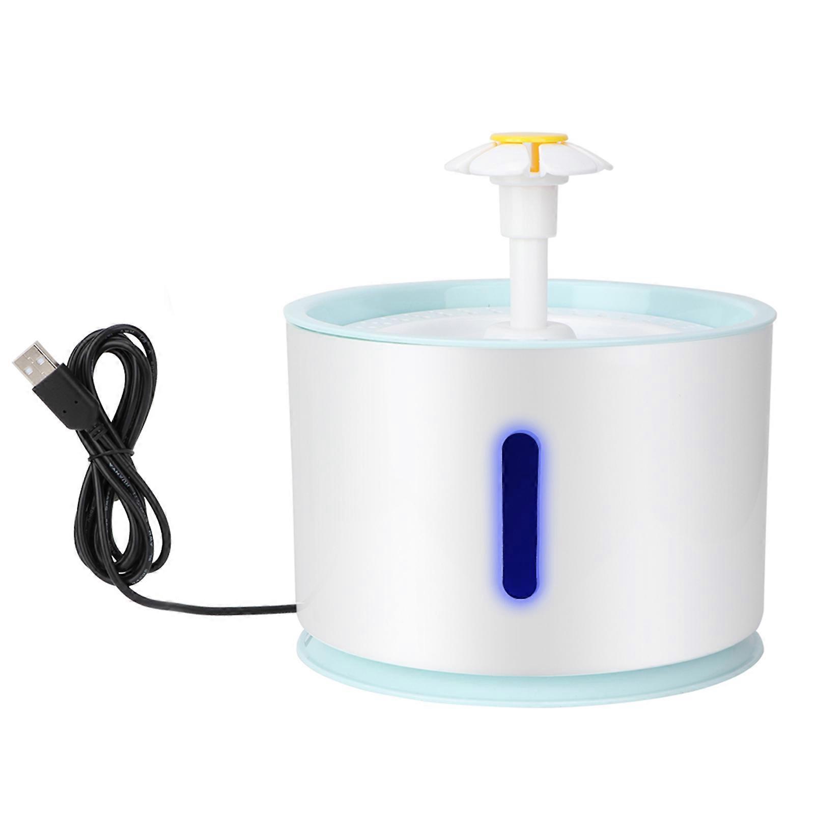 2.4L Electric Cat Water Dispenser Automatic Drinking Fountain with LED Light and Filter for Dogs and Cats