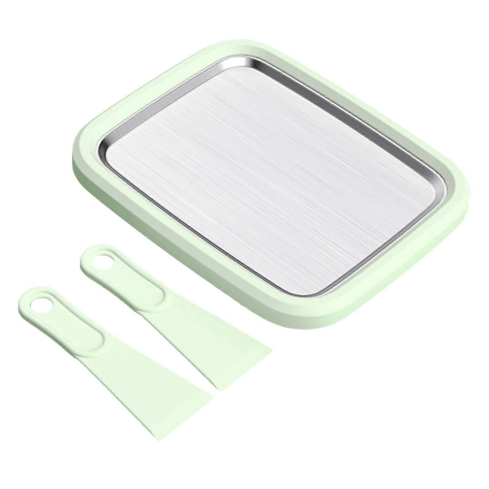 Mini Ice Cream Maker with 2 Spatulas Frozen Yoghurt Plate Machine Fruit Salad