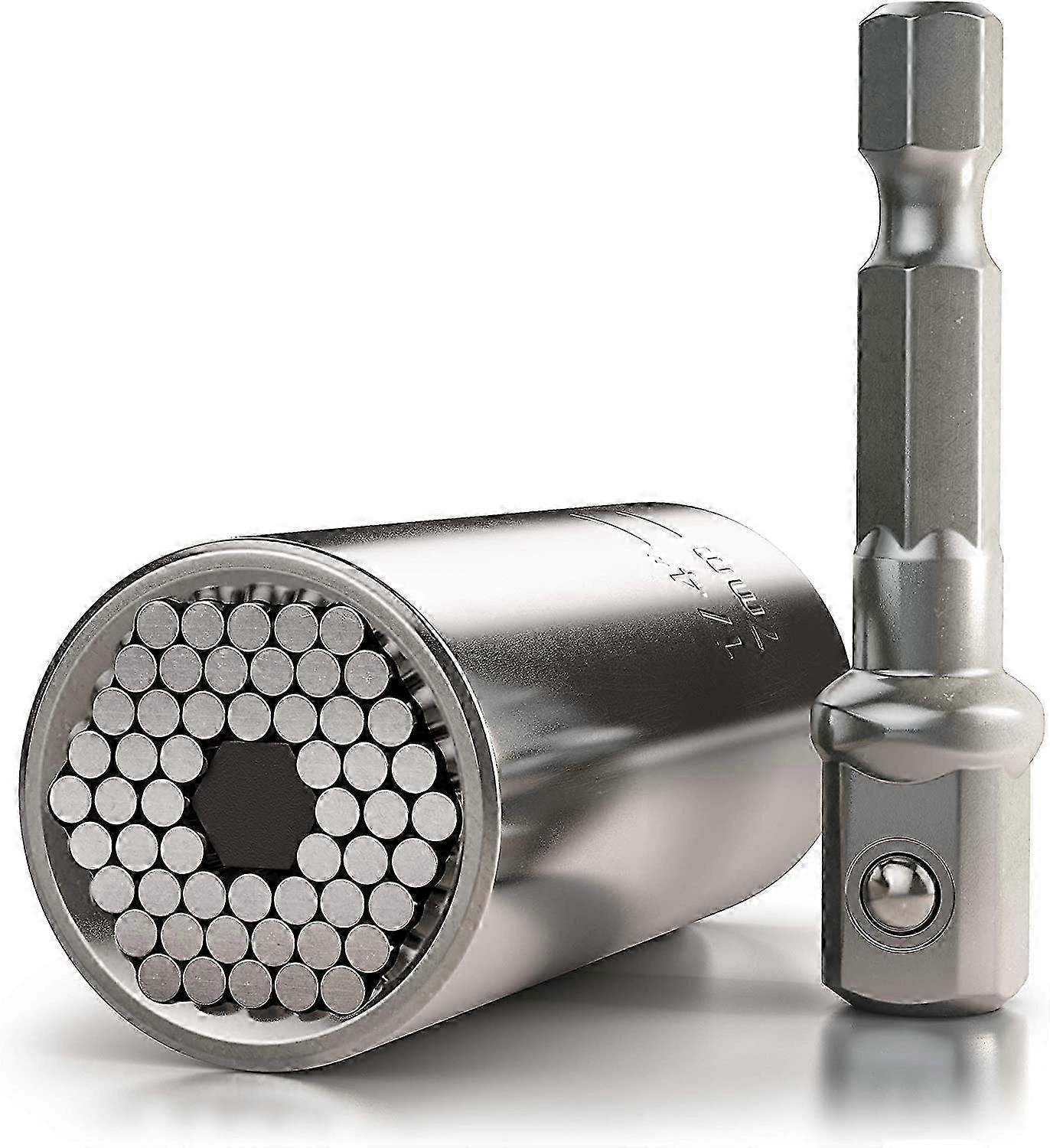 Premium Universal Wrench,Multi-Function Adapter-Power Grip Nut Repair Hand Tool 7-19mm with Adapter