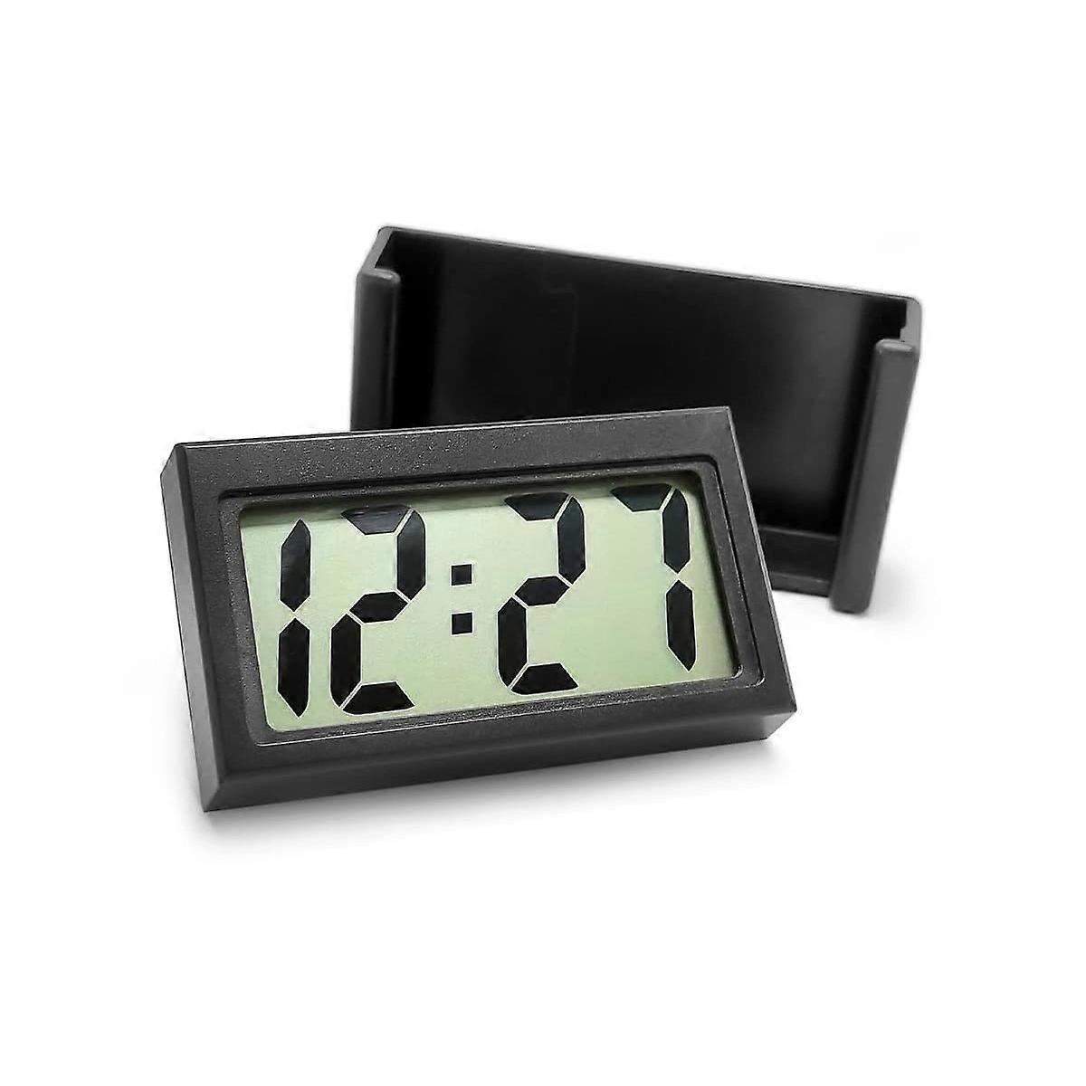 Sleek Rectangular Black Digital Clock, an Upgraded Addition to Your Car's Interior