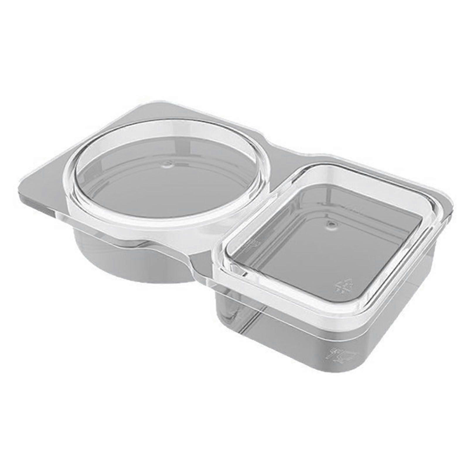 Double Compartment Condiment Container with Lids Disposable Sauce Box Leak-proof Dressing Holder for Sauces Snacks Salad