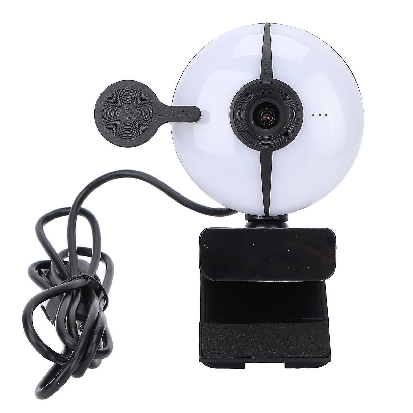 Computer Camera 2K USB 2.0 Inbuilt Microphone Noise Reduction Fill Light Adjutable Brightness Auto Focusing Webcam