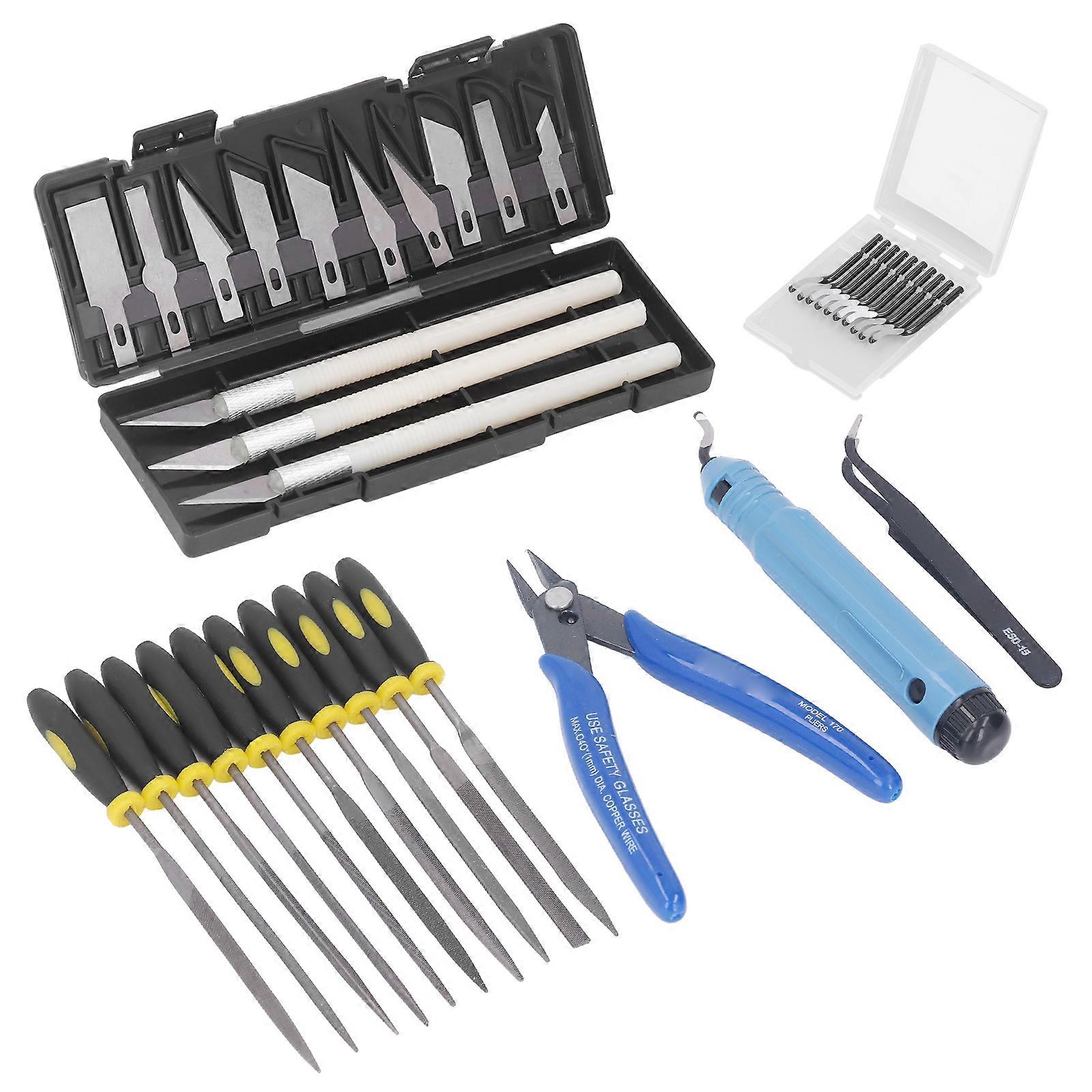 3D Printer Tool Kit Model Carving Knife Trimming File Tools Set for Cleaning Grinding 