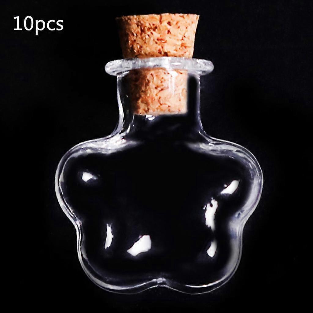 コルクストッパー付き10個のミニ小型ガラス瓶クリアジャー小さな結婚式のバイアルメッセージ好意ジュエリーコンテナDIYクラフトアーミーグリーン