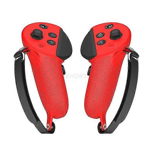 Meta Quest Pro VR Controller Accessory with Full Silicone Protective Cover and Adjustable PU Knuckle Strap