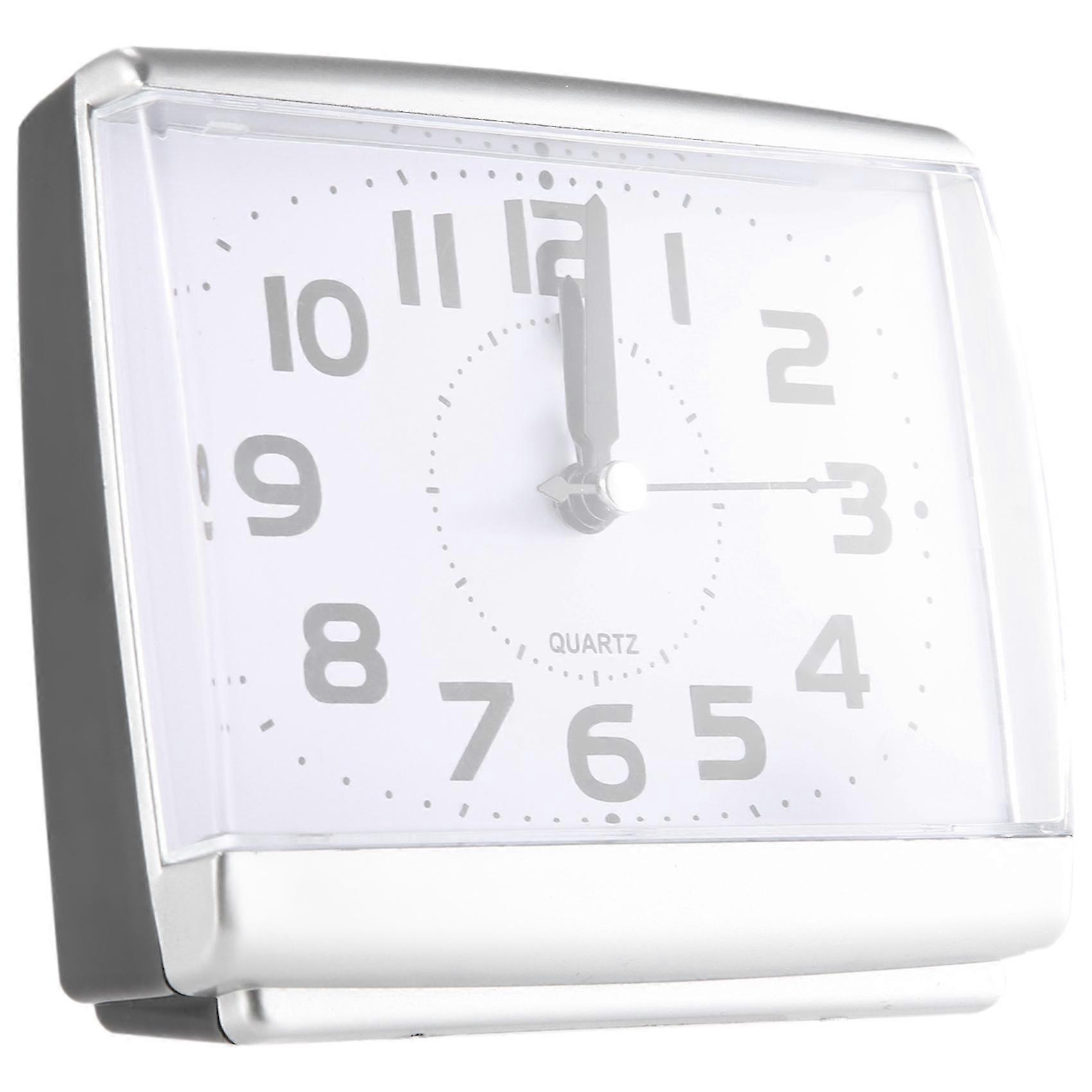 Bedroom Desktop Bed Wake Up Clocks Bedroom Beside Student Plastic Silent Sweeping Small Table Clock Alarm Clock-White Edition