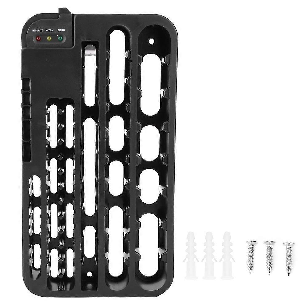 72-Case Battery Capacity Tester Storage Organizer with Strength Indicator