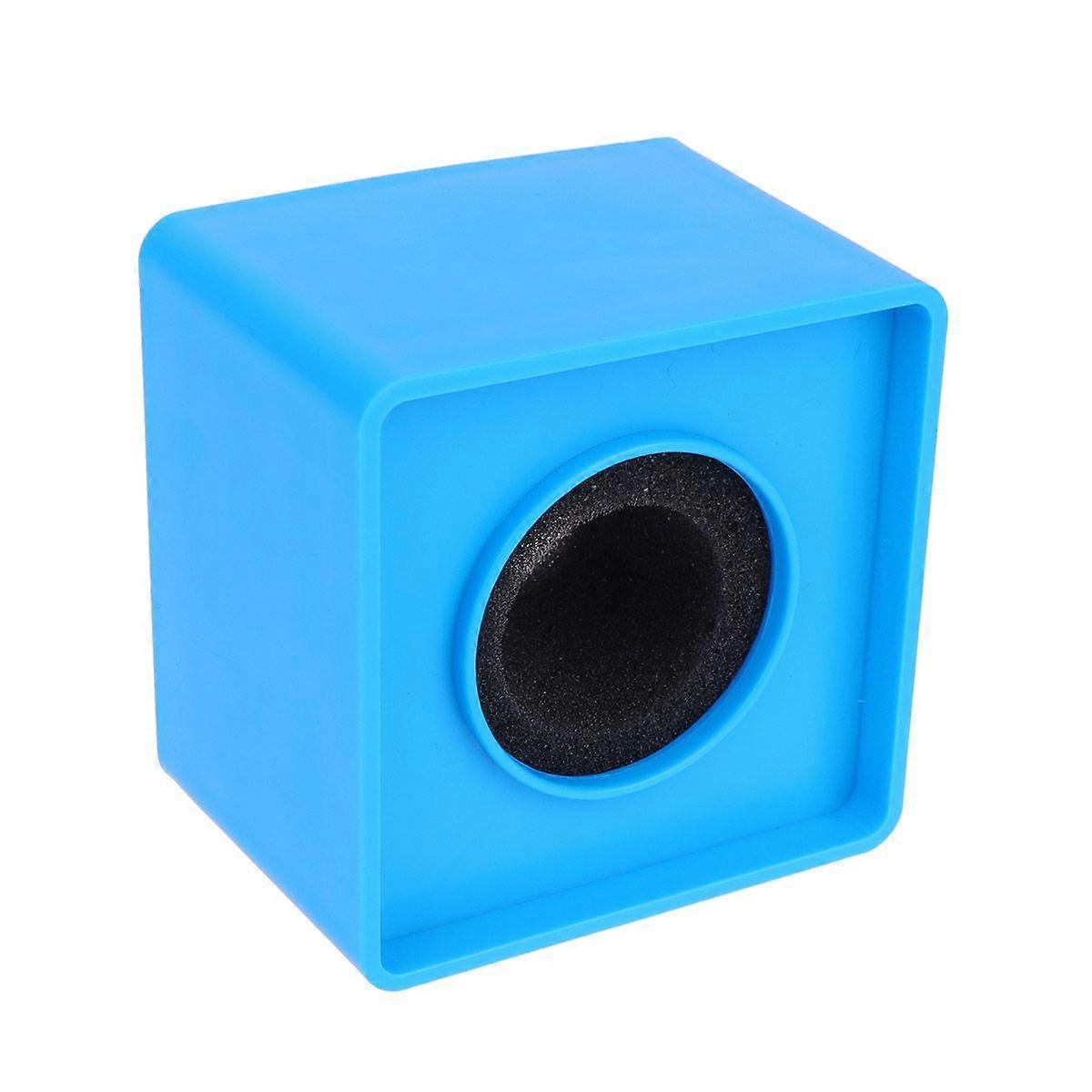 Microphone Marks Professional Interview Logo Stand Microphone Protector for Reporters (Square Blue)