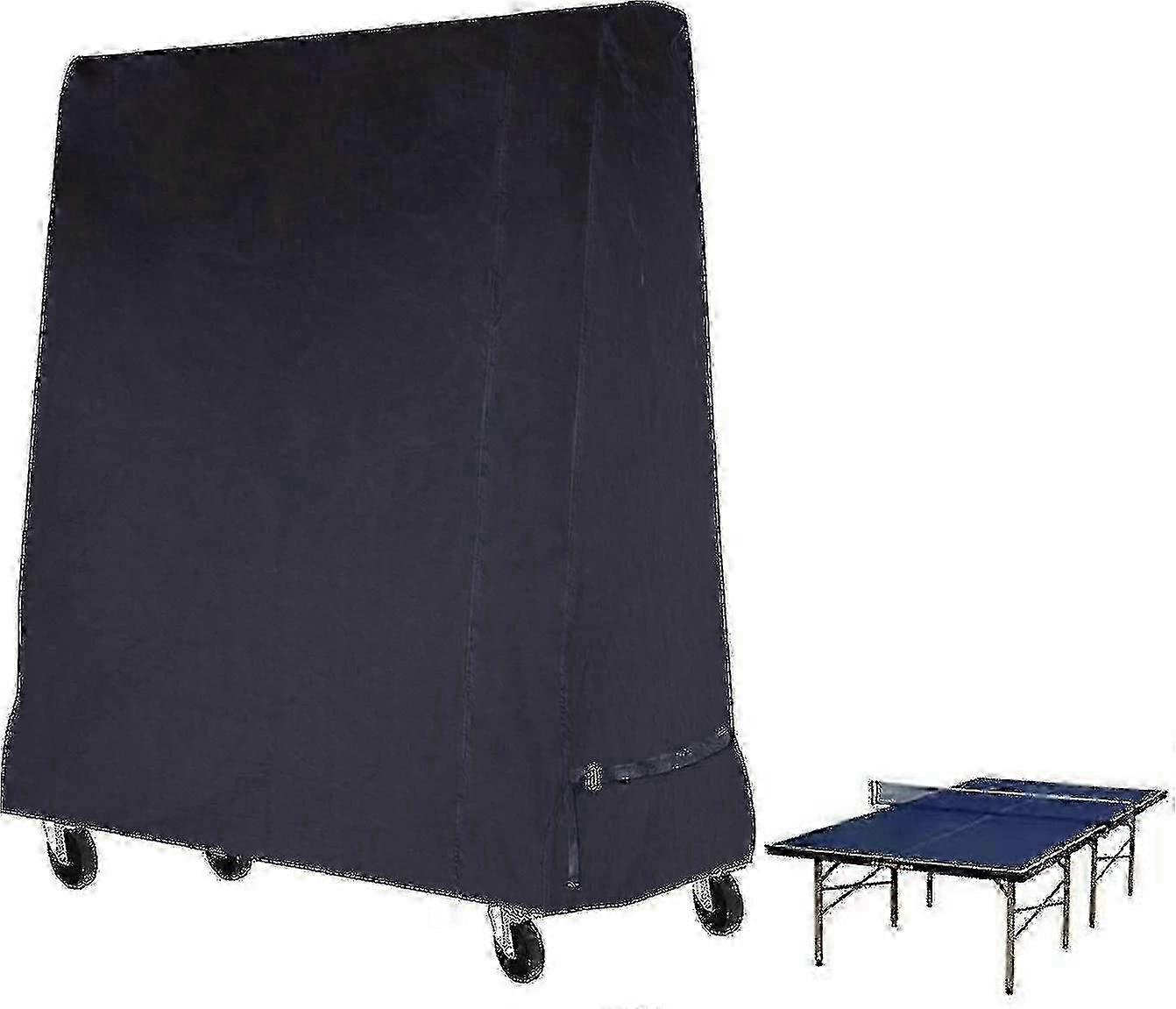 כיסוי שולחן טניס שולחן שחור עמיד למים 165 x 70 x 185 ס"מ לכל המותגים