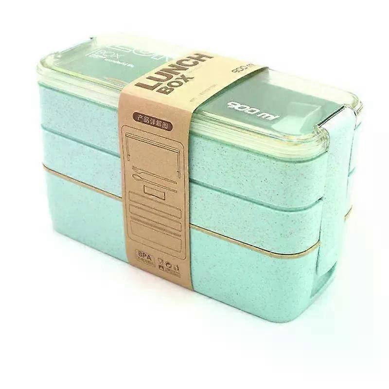 Healthy Material Lunch Box 3 Layer Wheat Straw Bento Boxes Microwave Dinnerware Food Storage Container Lunchbox