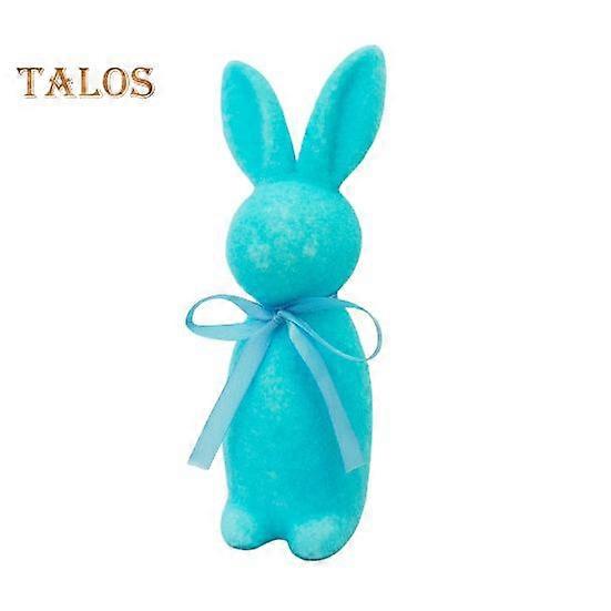 Easter Bunny Statue Freestanding Foam Rabbit Ornament Faux Moss Rabbit Flocked Bunny Figurine Centerpiece for Desk Mantel Dining Table