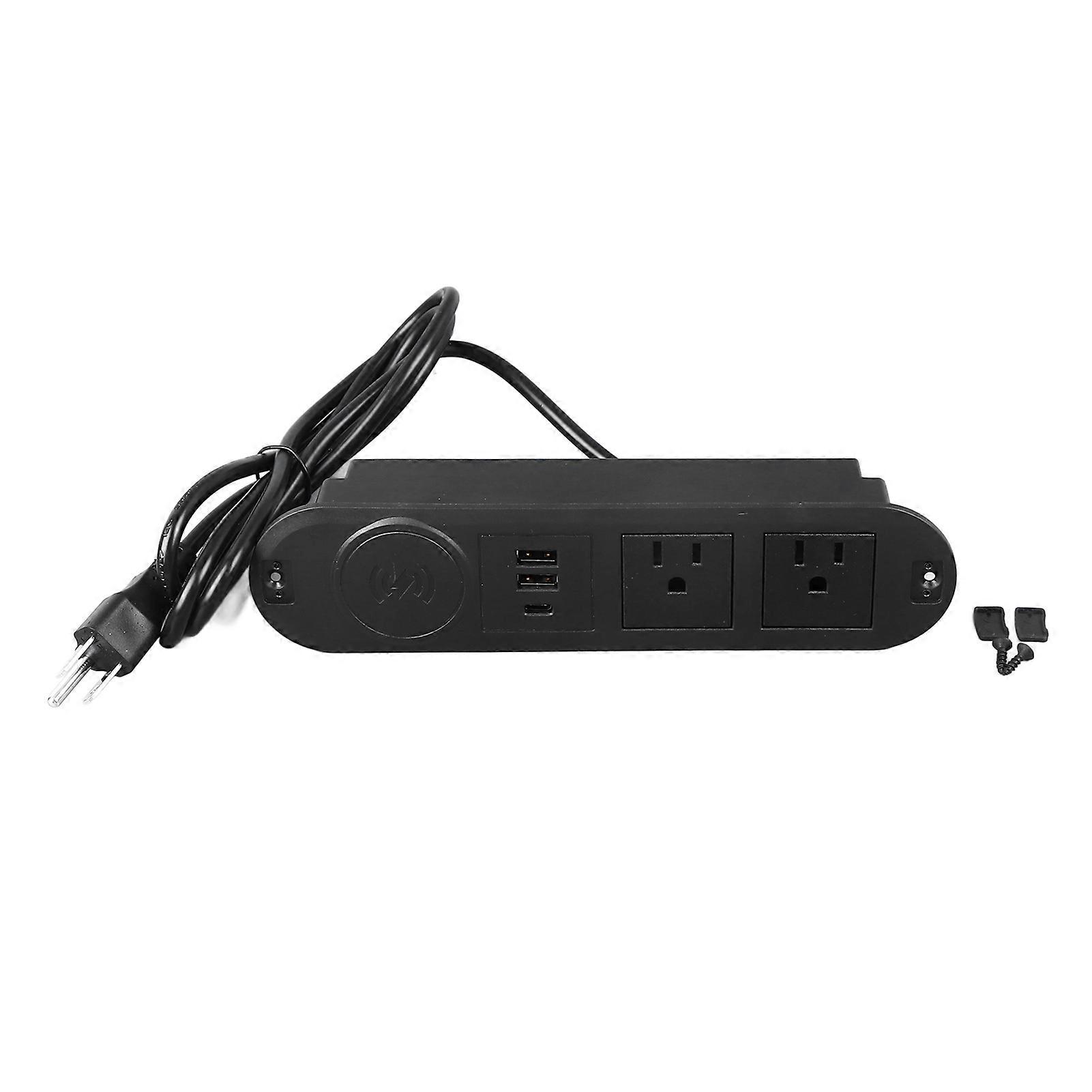 Desktop Power Strip Multifunctional Smart Multi Plug Flat Plug Extension Cord for Home and Office