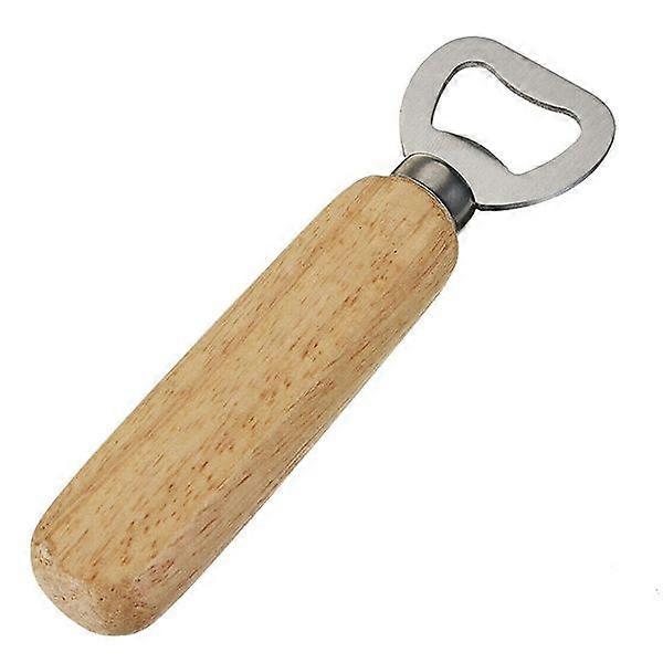 10 Pack Rubber Wood Handle Bottle Openers