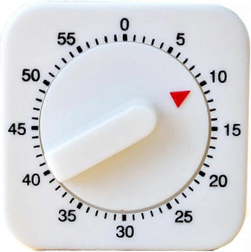 Square 60 Minute Mechanical Kitchen Timer - Visual Kitchen Cooking Timer Clock with Loud Alarm - No Batteries Required - Ideal for Cooking, Baking, a