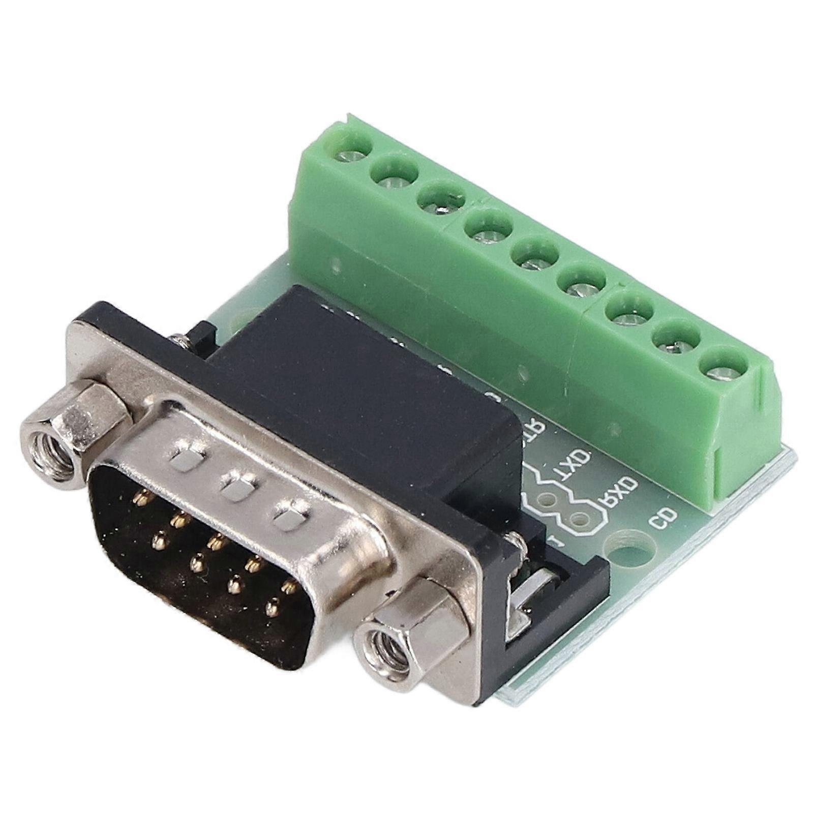 Terminal Block DB9 Male Header to Screw 9 Pin Connector Break Out Board for RS232 RS485