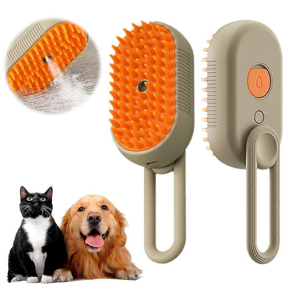 Pet Steam Groomer Brush, Upgrade 3 in 1 Cat Steam Brush, for Cleaning Massaging