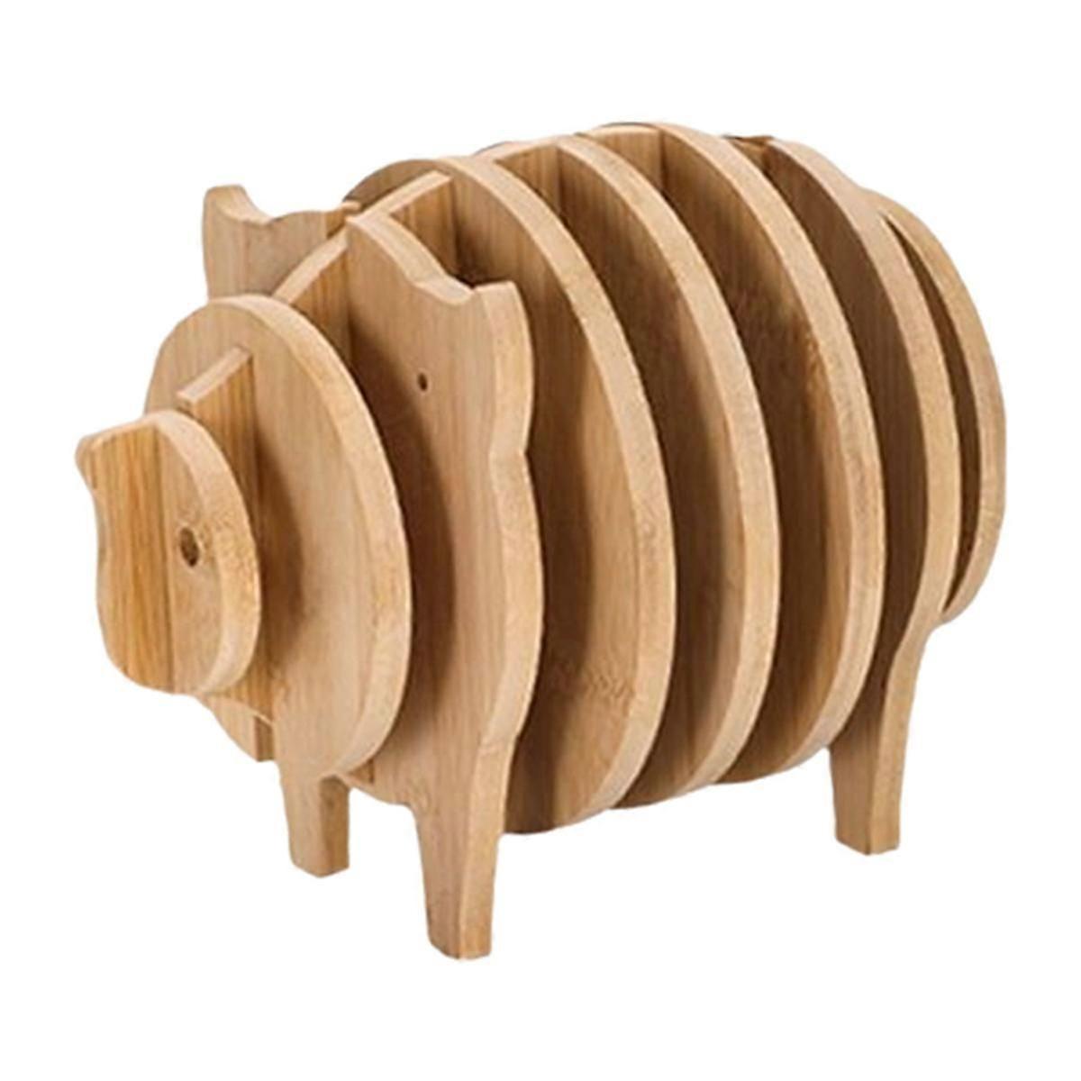 Wood Tray Wood Saucer Flower Pot Tray Cup Pad Coaster Pig