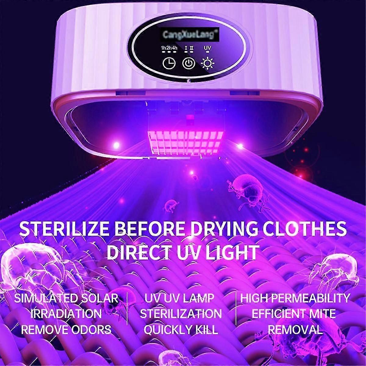 Foldable Portable Electric Clothes Dryer, Constant Temperature, Timed Drying, EU Plug, Pink