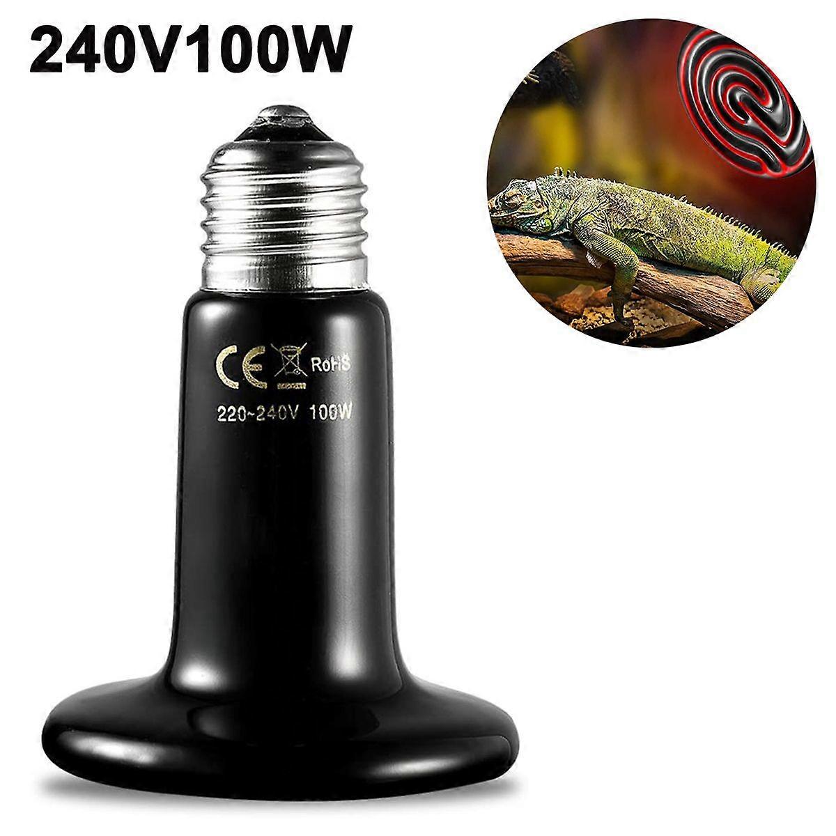 Safe And Reliable Heat Lamp, No Light Emitted For Reptile Terrariums, Efficient Heat Source, High Purity Pottery Clay, Versatile Heat Emitter,
