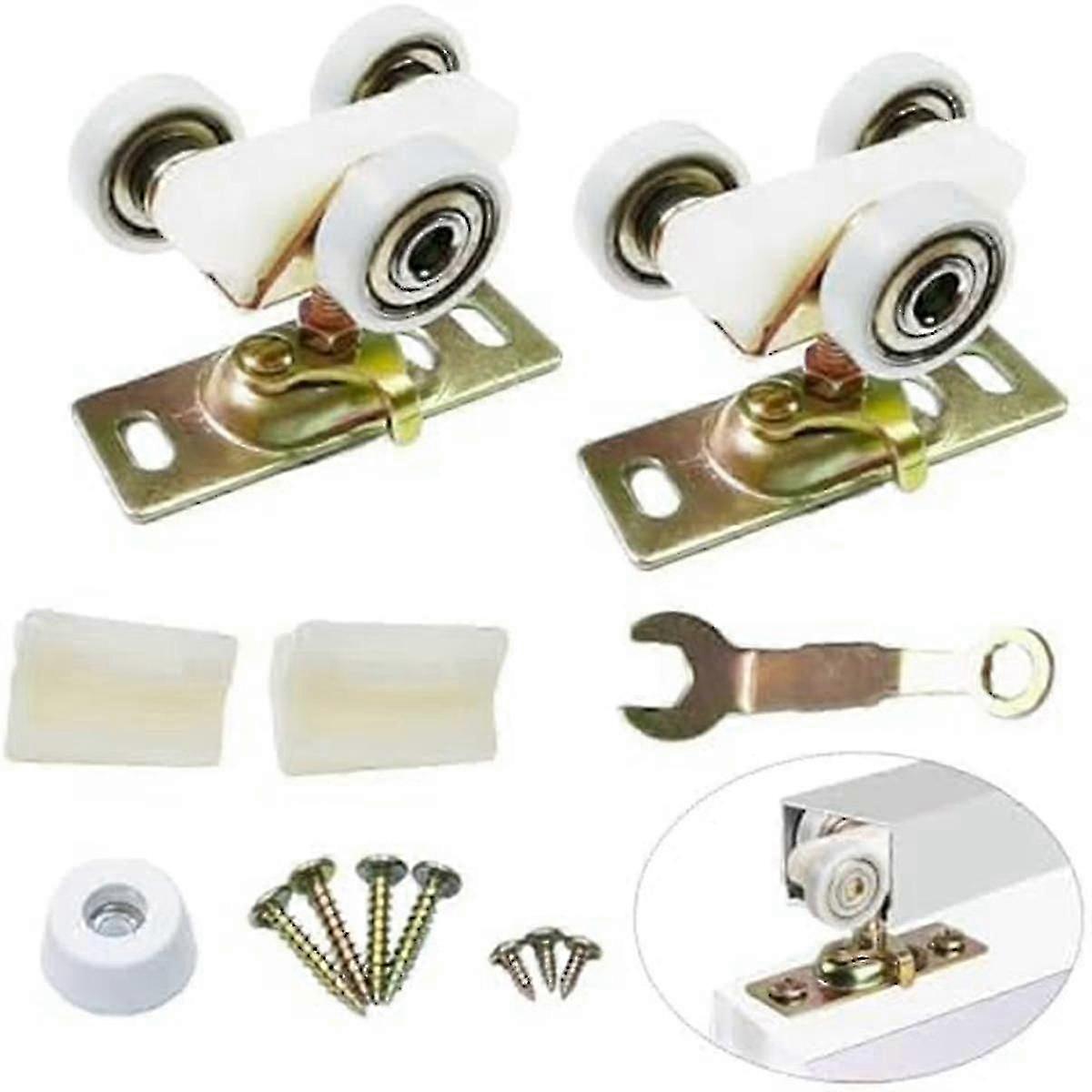 2er-Pack Schiebetasche Türbeschläge Top Hanger Rollers Räder Montage Fit Teil 1125 & 1500 Hardware Kit-Gut