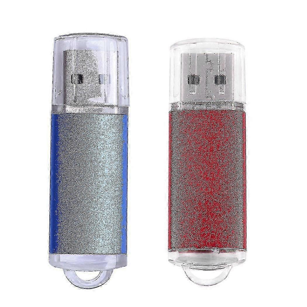 2pcs Usb 2.0 Flash U Disk - Blue & Red 2gb