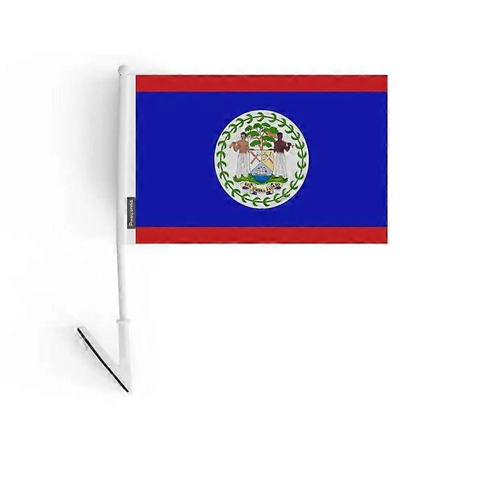 Adhesive flag - Belize - 14 x 21 cm - Durable polyester - Lightweight - Double-sided