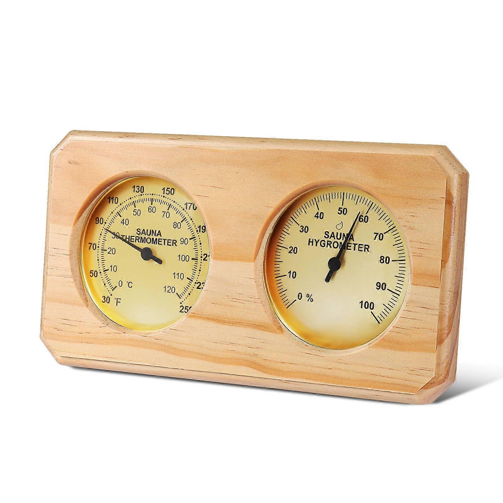Sauna Thermometer - Horizontal Thermometer for Sauna Room, ℉/℃ Dual Scale, Wooden Frame, Durable Design