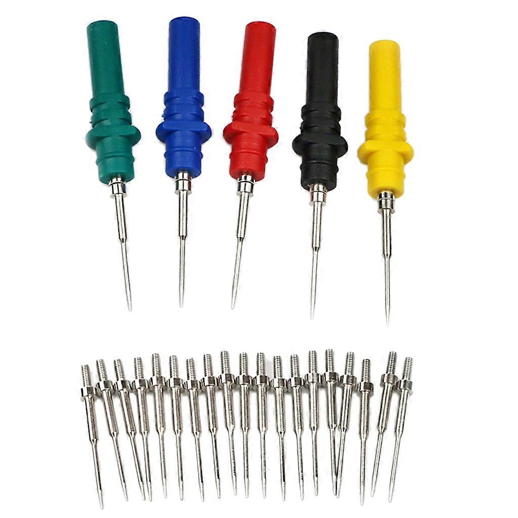 5PCS HT307A Automotive Probe Set Replacement Banana Plug Recoverable Test Repair Tools for Circuit Boards Durable Multicolor
