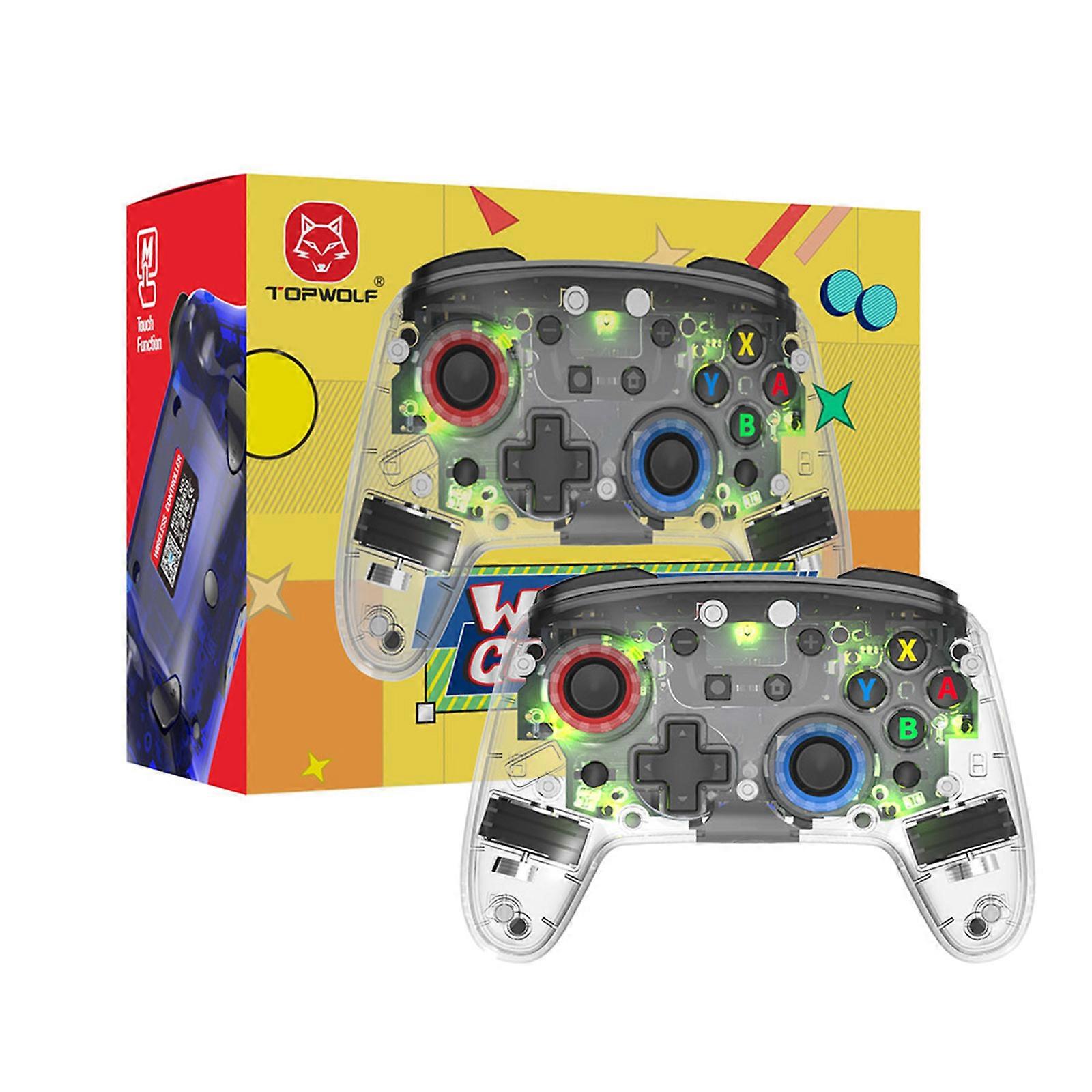 Wireless RGB-Controller for NSL Bluetooth-compatible4.0 Crystal Gamepad Joystick Support Turbo-function