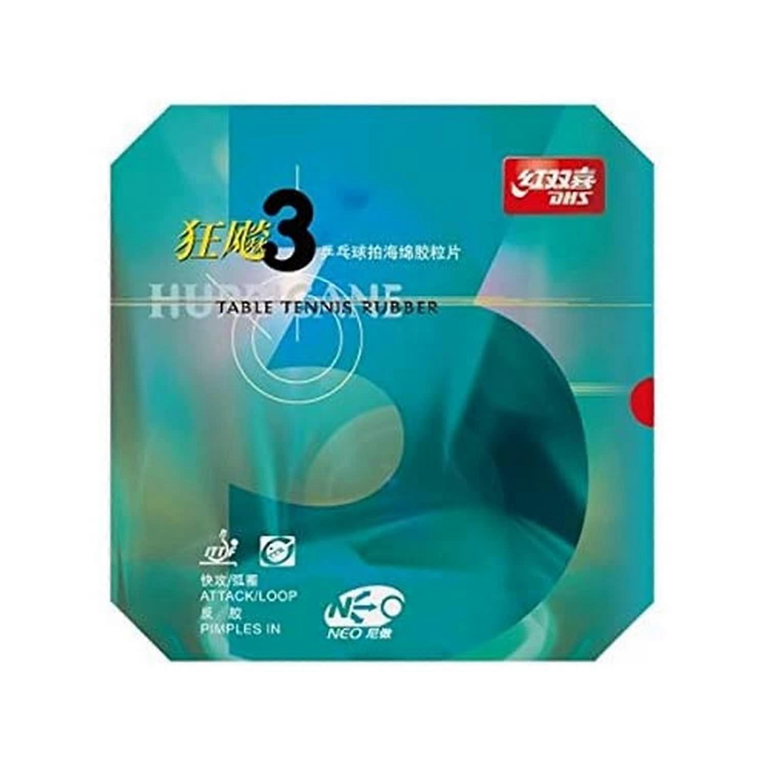 DHS Hurricane Neo 3 Table Tennis Rubber Black 2.15 mm