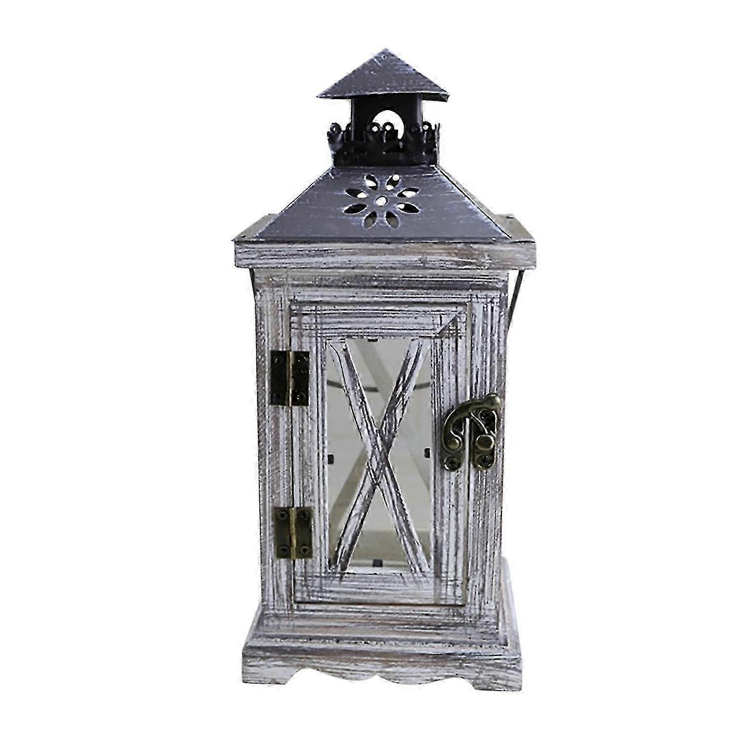 Retro Wooden Lantern Candle Holder, Creative Soft Decoration Tabletop Features