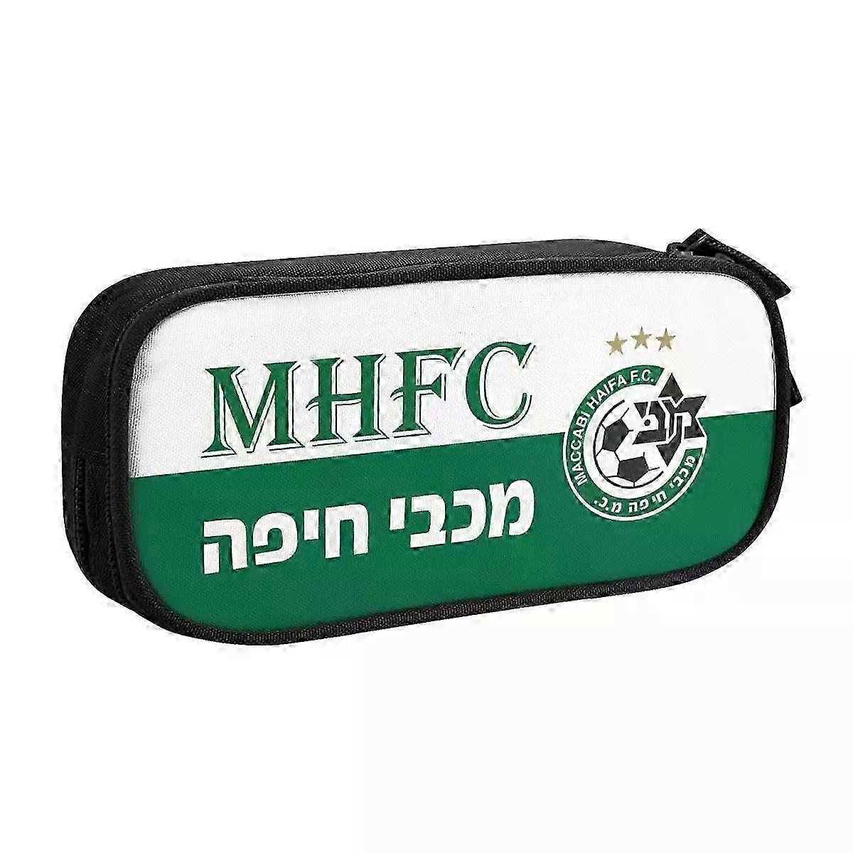 Large Capacity Pencil and Pen Case for Maccabi-Haifa Inspired Design Suitable for Office, College, and School Use with Spacious Pouch, Model