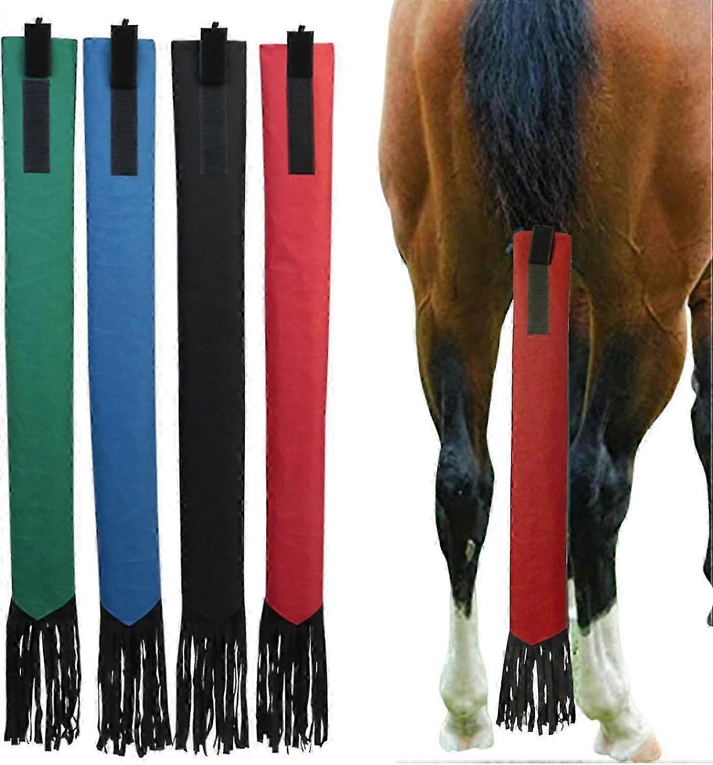 4 sacs de queue adaptés aux chevaux, protection de la queue avec frange, sac de queue de cheval respirant pour garder la queue propre et protégée des mouches