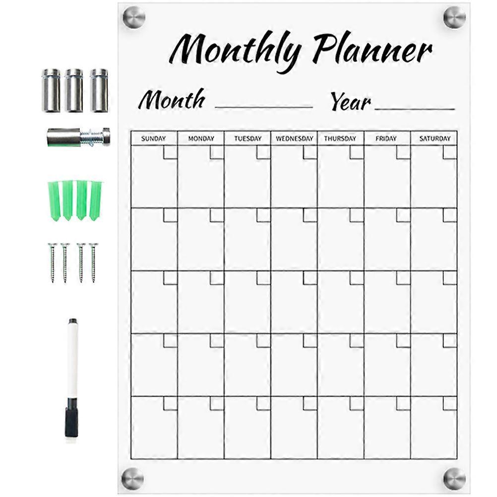 Acrylic Erasable Monthly Planning Board for Home, Office and School Transparent Memo Sign for Organization and Reminders