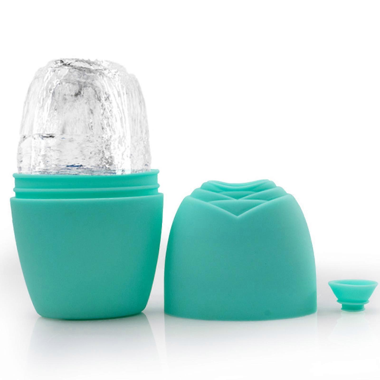 目と首のためのフェイシャルアイスローラー、ポータブルシリコンコールドセラピー美容ツール - グリーン