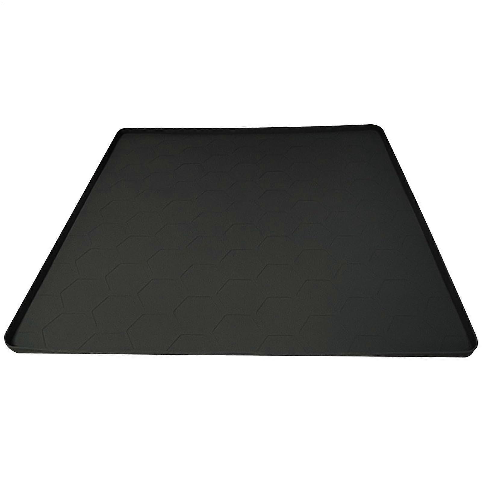 Silicon mat for undercooling refrigerators 23.6 X 23.6 inches protects refrigerators and floors Black
